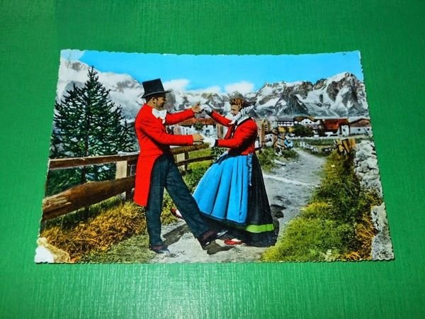 Cartolina Valle d' Aosta - Costumi di Courmayeur e Catena …