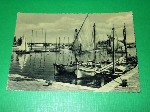 Cartolina Riccione - Darsena 1950 ca