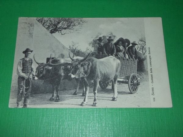 Cartolina Siena - Costumi della Campagna Senese 1910 ca