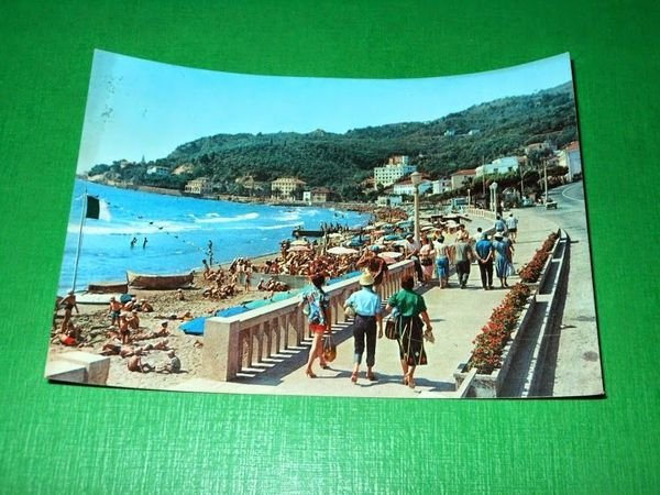 Cartolina Diano Marina - Passeggiata e Lungomare Trieste 1961