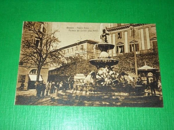 Cartolina Ancona - Piazza Roma - Fontana dei Cavalli 1920 …