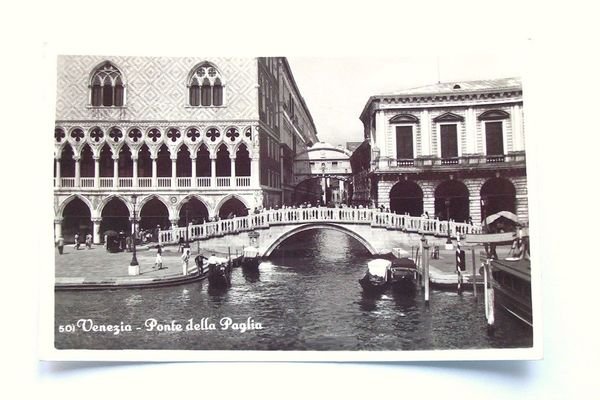 Cartolina Venezia - Ponte della Paglia 1956