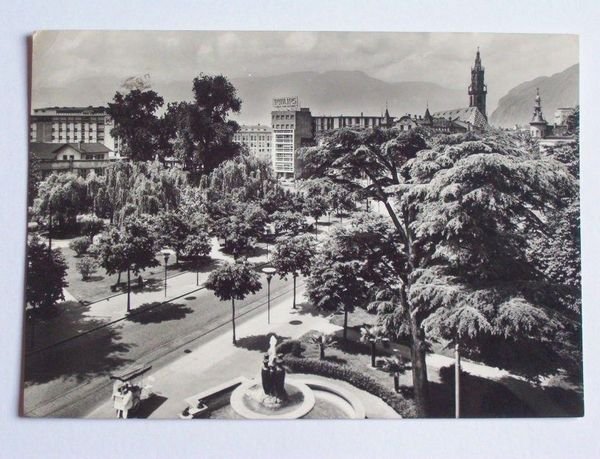 Cartolina Giardini di Bolzano - Panorama 1958