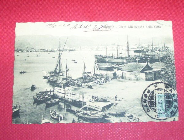 Cartolina Palermo - Porto e panorama della Città 1910