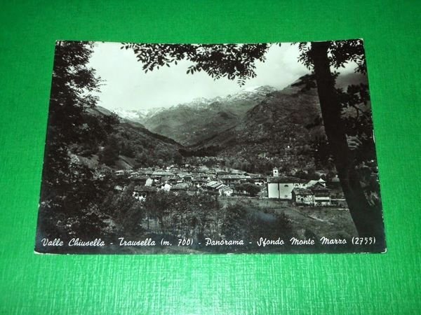 Cartolina Valle Chiusella - Trausella - Panorama 1955 ca