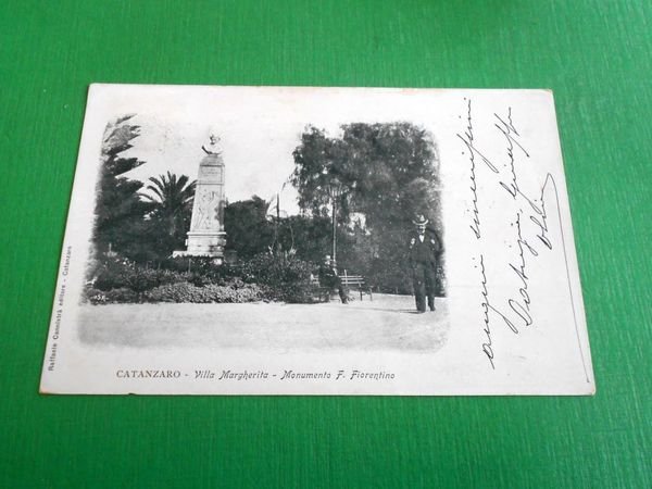 Cartolina Catanzaro - Villa Margherita - Monumento F. Fiorentino 1900