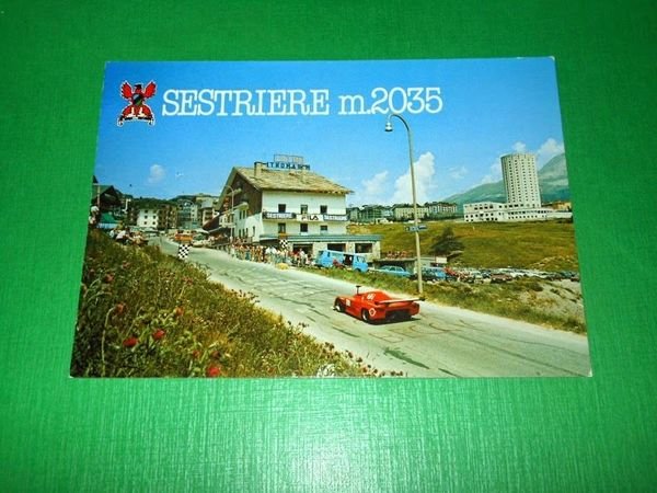 Cartolina Sestriere - Corsa Automobilistica velocità in salita Cesana Sestriere