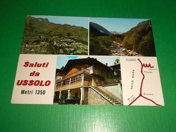 Cartolina Saluti da Ussolo - Vedute diverse 1971