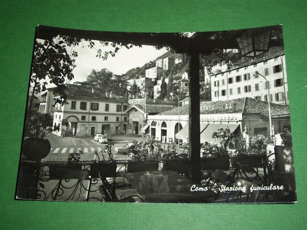 Cartolina Como - Stazione funiculare 1950 ca