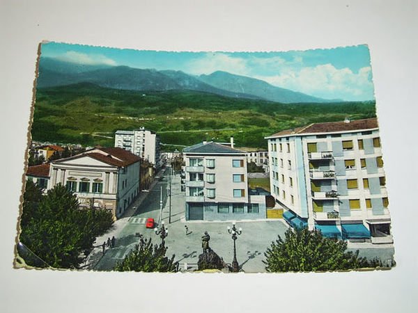 Cartolina Morbegno - Piazza Roma e Viale Tommaso Ambrosetti 1960