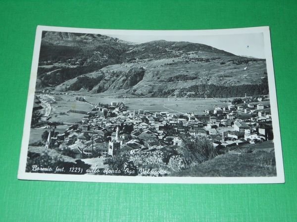 Cartolina Bormio - Panorama sullo sfondo Oga Valdisotto 1959