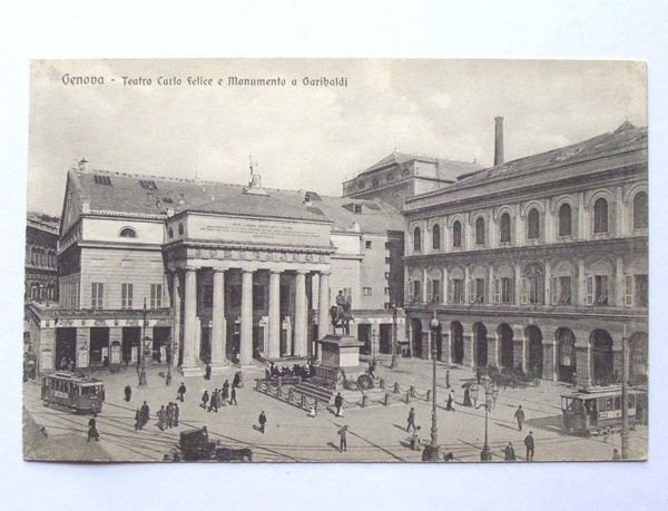 Cartolina Genova - Teatro Carlo Felice 1920 ca
