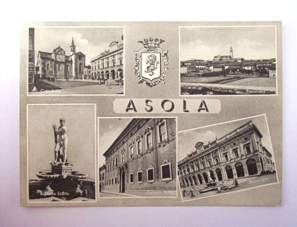Cartolina Asola ( Mantova ) - Vedute diverse 1962