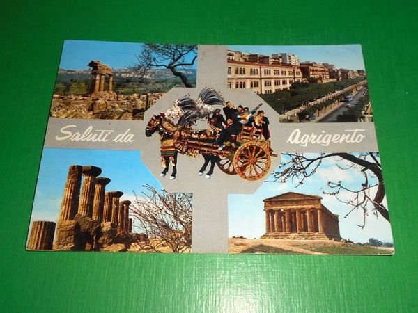 Cartolina Saluti da Agrigento - Vedute diverse 1965