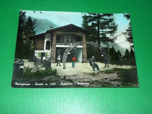 Cartolina Macugnaga - Pecetto - Seggiovia - Partenza 1960