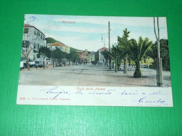 Cartolina Varazze - Viale delle Palme 1902