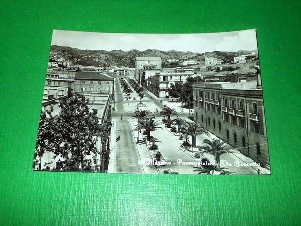 Cartolina Messina - Passeggiata di Via Boccetta 1955