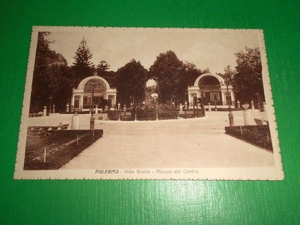 Cartolina Palermo - Villa Giulia - Piazza del Centro 1925 …