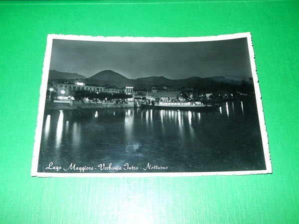 Cartolina Lago Maggiore - Verbania Intra - Notturno 1955 ca