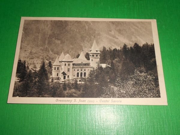 Cartolina Gressoney St. Jean - Castel Savoia 1920 ca