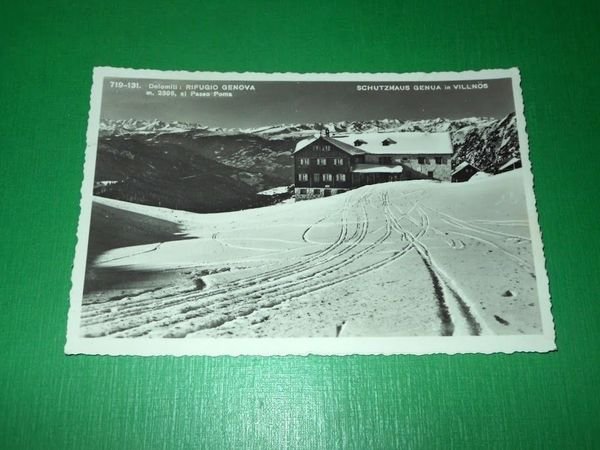 Cartolina Dolomiti - Rifugio Genova al Passo Poma 1953