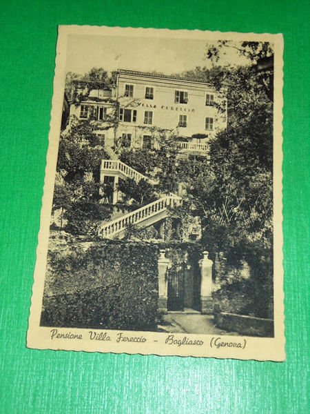 Cartolina Bogliasco ( Genova ) - Pensione Villa Fereccio 1937 …