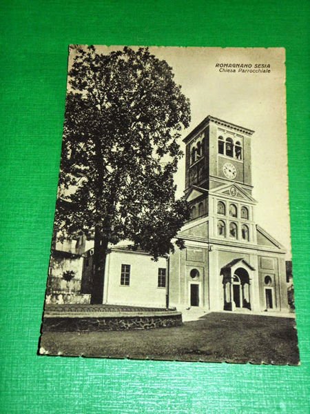 Cartolina Romagnano Sesia - Chiesa Parrocchiale 1945 ca