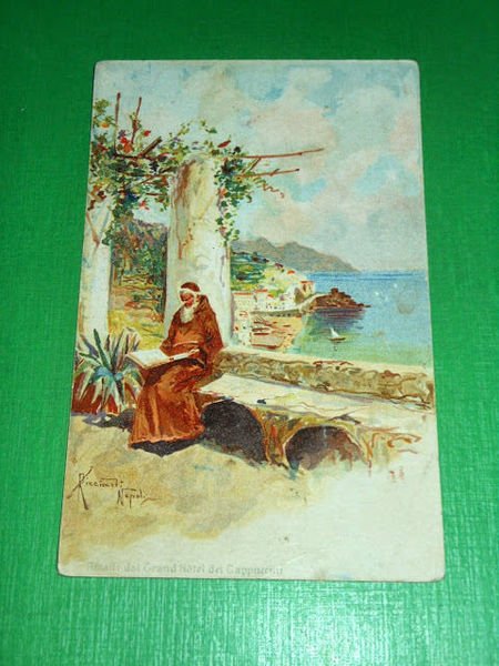 Cartolina Amalfi dal Grand Hotel dei Cappuccini - Illustratore Ricciardi …
