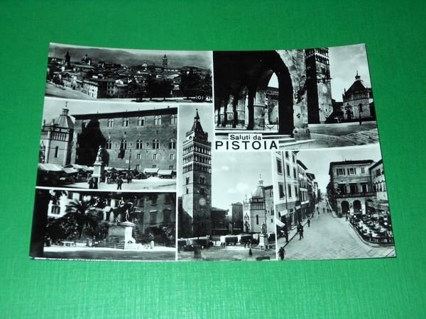 Cartolina Saluti da Pistoia - Vedute diverse 1960 ca #