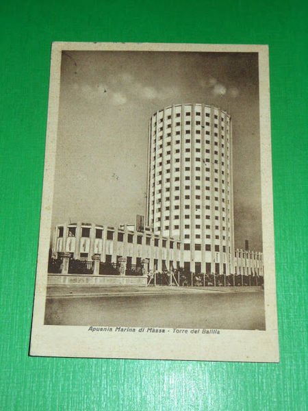 Cartolina Apuania Marina di Massa - Torre del Balilla 1940