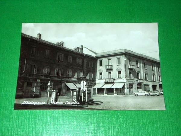 Cartolina Abbiategrasso - Piazza Castello 1955 ca