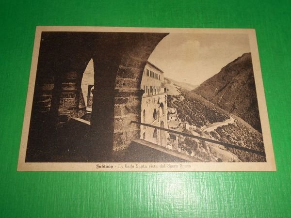 Cartolina Subiaco - La Valle Santa vista dal Sacro Speco …