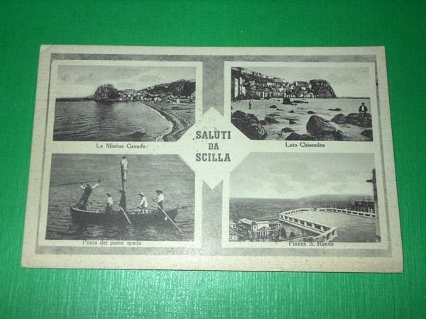 Cartolina Saluti da Scilla - Vedute diverse 1942