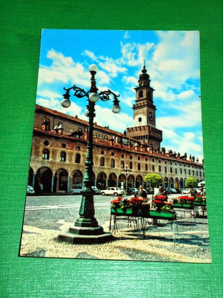 Cartolina Vigevano - Particolare Piazza Ducale e Torre del Bramante …