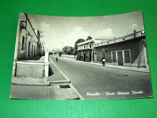 Cartolina Pozzallo ( Ragusa ) - Corso Vittorio Veneto 1954
