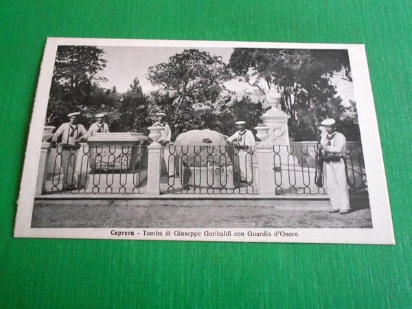 Cartolina Caprera - Tomba di Giuseppe Garibaldi con Guardia d' …