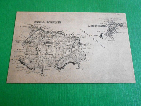 Cartolina Isola d' Ischia - Cartina geografica 1920 ca