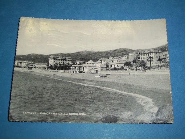 Cartolina Varazze - Panorama dalla scogliera 1955