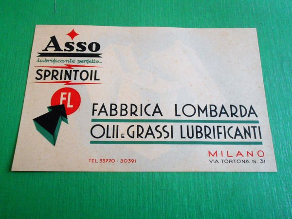 Cartolina Milano - Fabbrica Lombarda Olii e Grasso Lubrificante Asso …
