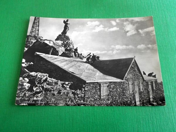 Cartolina Cappella rifugio sulla vetta del Rocciamelone 1950 ca