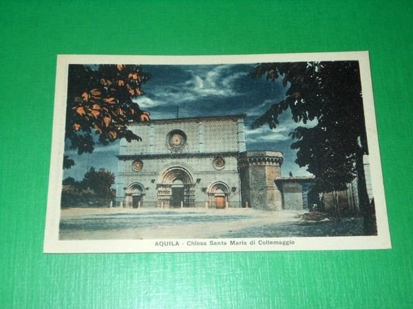 Cartolina L'Aquila - Chiesa Santa Maria di Collemaggio 1930 ca | Immagine principale