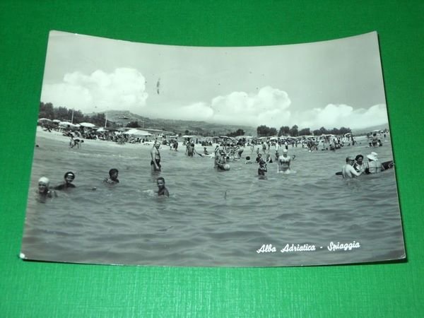 Cartolina Alba Adriatica ( Teramo ) - Spiaggia 1964