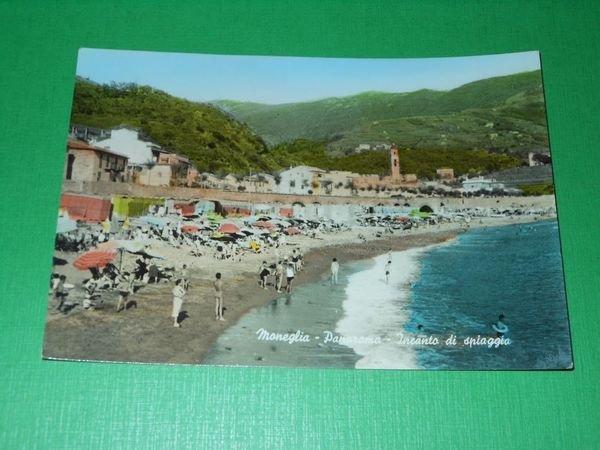 Cartolina Moneglia - Panorama - Incanto di spiaggia 1960