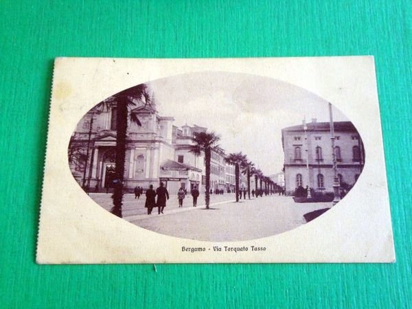 Cartolina Bergamo - Via Torquato Tasso 1914