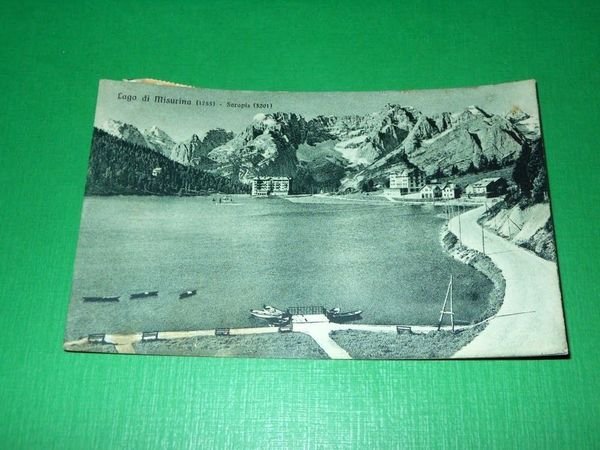 Cartolina Lago di Misurina - Sorapis - Scorcio panoramico 1951