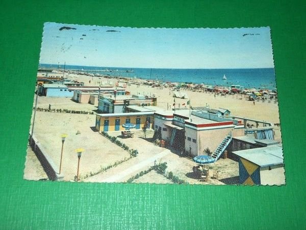 Cartolina Cervia - La Spiaggia 1960