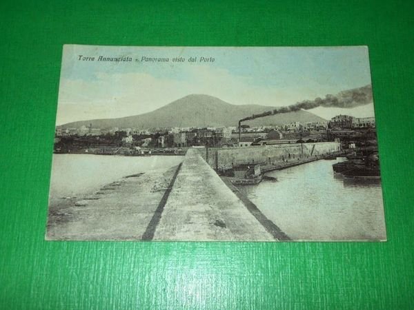 Cartolina Torre Annunziata - Panorama visto dal Porto 1930