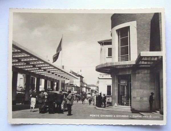 Cartolina Ponte Chiasso - Confine Italo Svizzero 1950