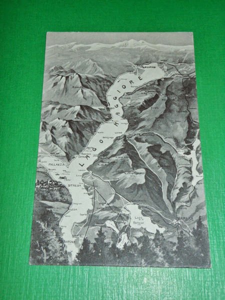 Cartolina Lago Maggiore - Cartina Geografica 1920 ca