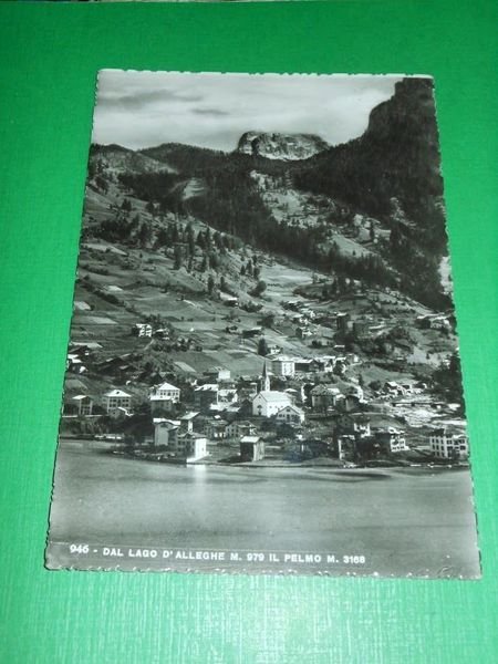 Cartolina Alleghe vista dall' Lago - Il Pelmo 1938